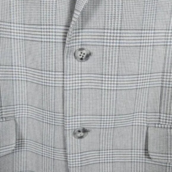 Tommy Hilfiger Mens Blazer 42R Gray Plaid Modern Sport Coat Suit Jacket Stretch - Picture 4 of 13